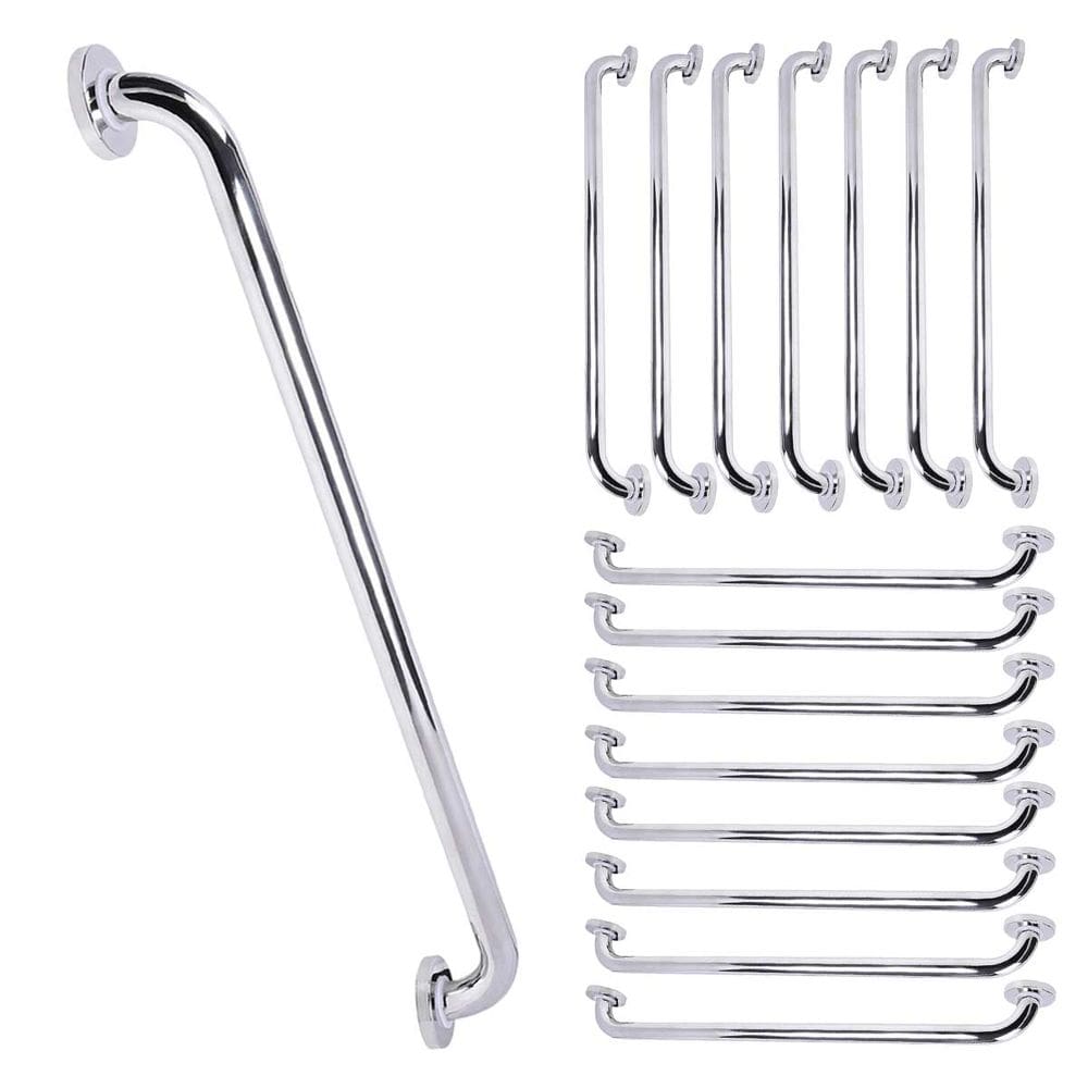 Barra de Apoio Alça 80cm Inox Kit 15 Uni Cadeirante Idoso Banheiro Deficiente Acessibilidade Casa Hospital Segurança