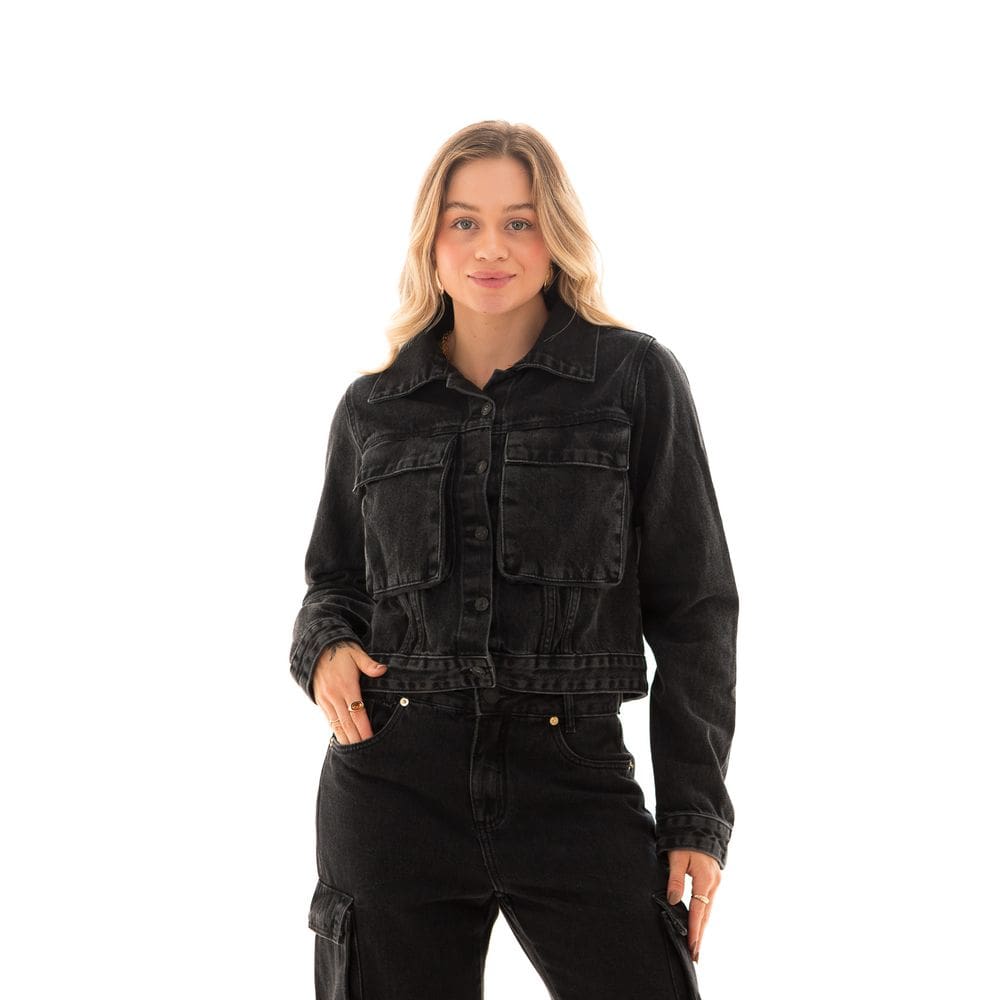 Jaqueta Jeans Feminina Arauto Bag Black