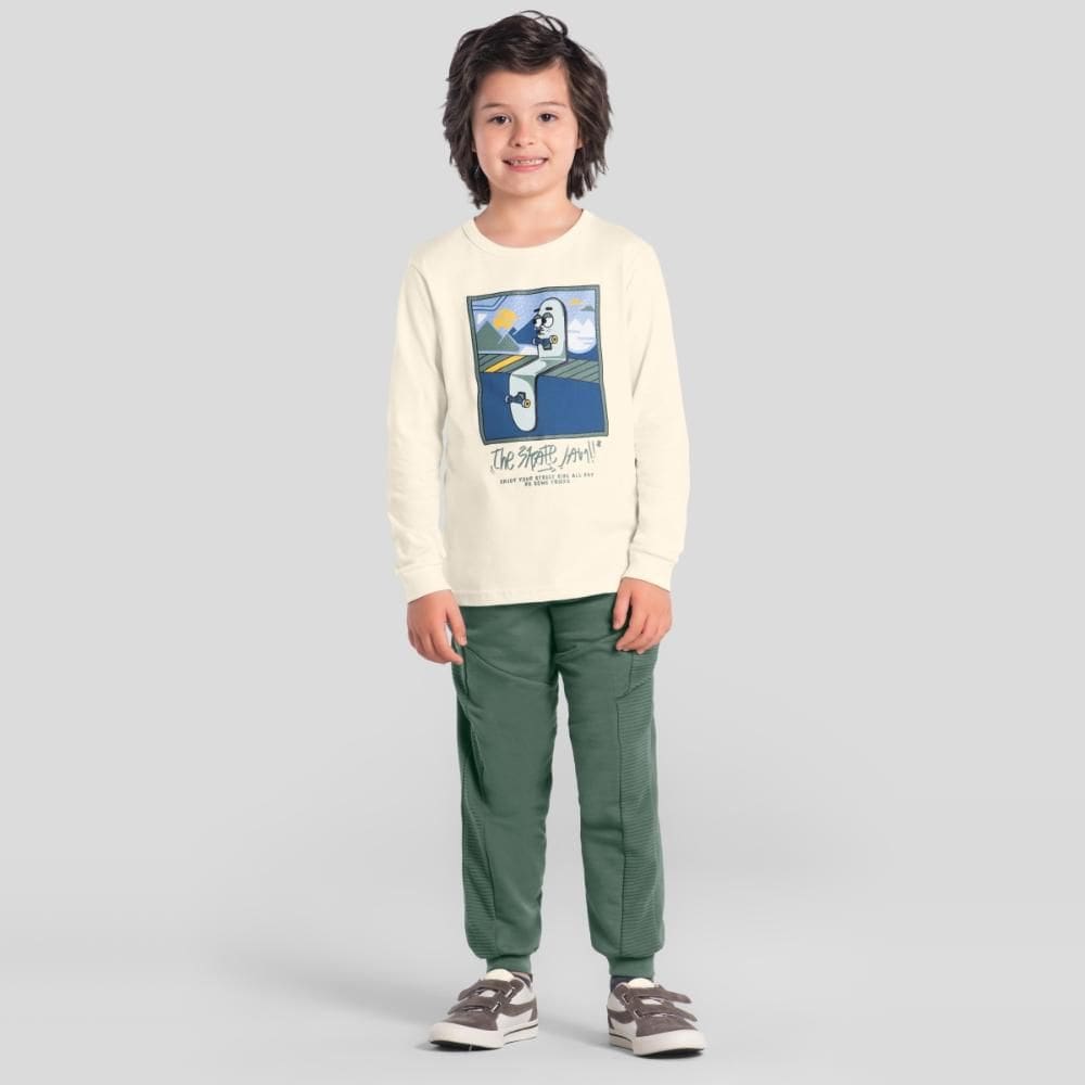 Conjunto infantil menino estampa em gel de skate Brandili