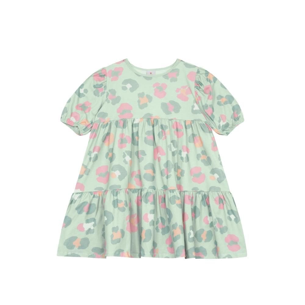 Vestido infantil menina animal print em cotton Brandili