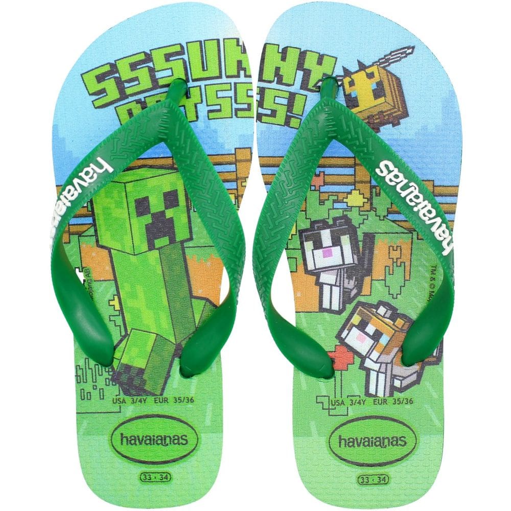 Chinelo De Dedo Havaianas Kids Minecraft Menino