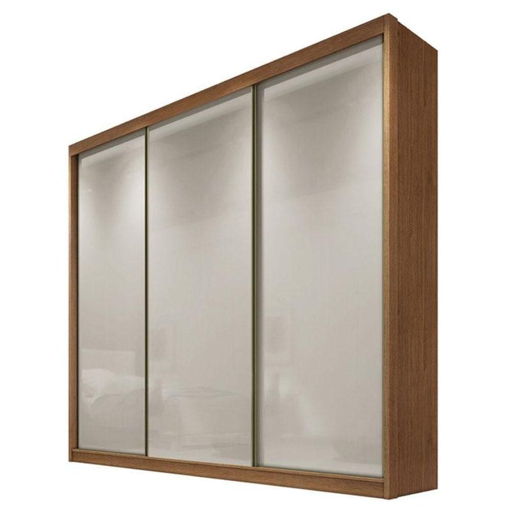 Guarda Roupa Casal Londres 3 Portas 8 Gavetas Cumaru 25 Fendi - Horizonte