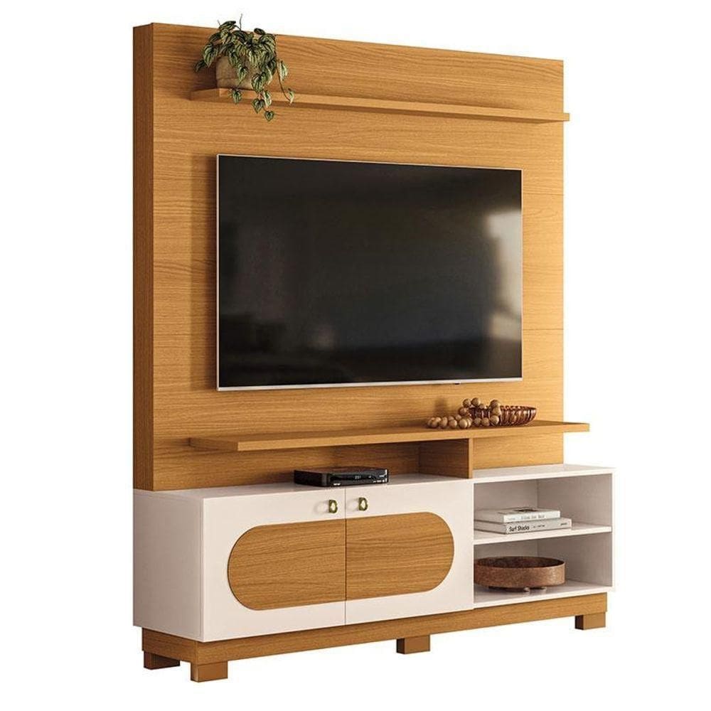 Estante Home Theater Axis Cinamomo Off White - Hb Móveis