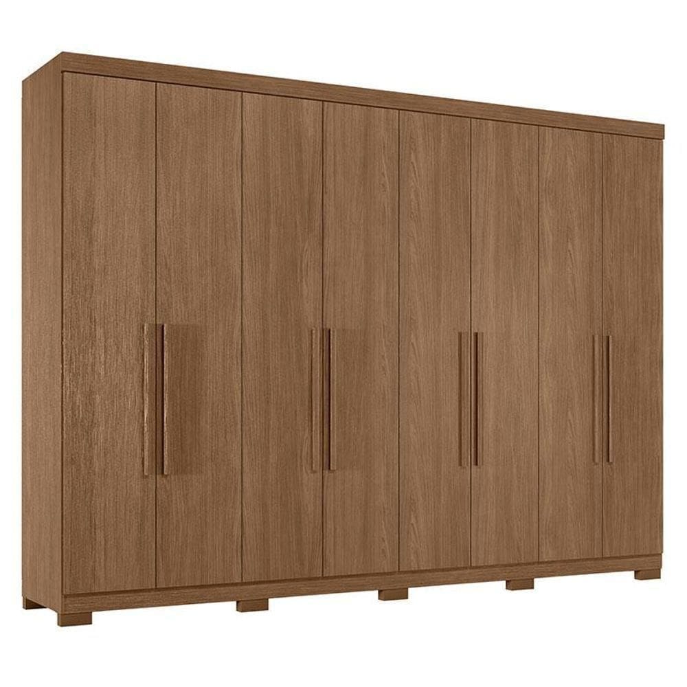 Guarda Roupa Casal 8 Portas 4 Gavetas Master New Jatobá Acetinado Com Pés - Santos Andirá