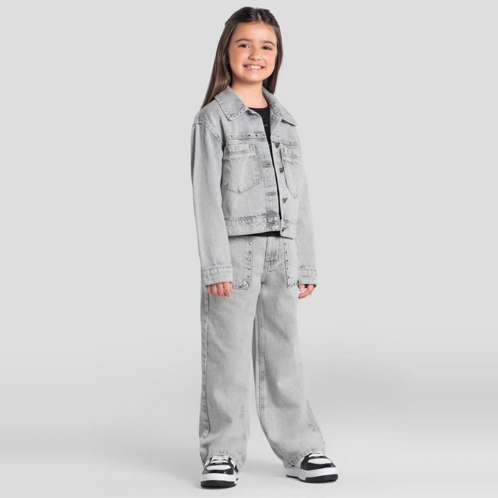 Jaqueta jeans infantil menina Brandili