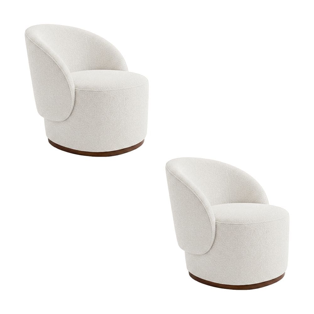 Kit 2 Poltronas Orgânicas Decorativas Premium para Recepção Clínica em Bouclê Italiano Off White