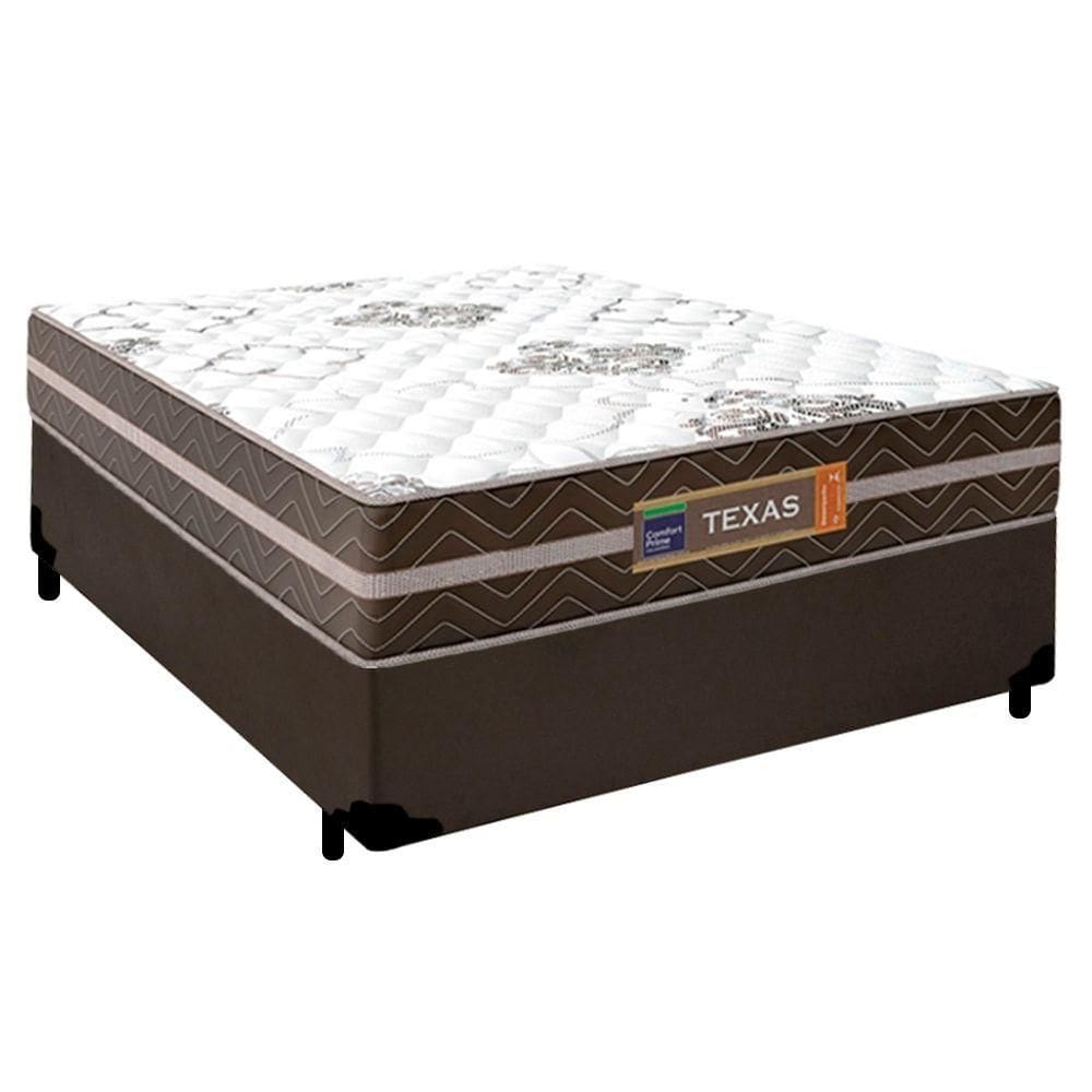 Cama Box Casal Sintético Colchão Molas Ensacadas Colchões 138cm Suporta Até 120 Kg Por Pessoa marrom