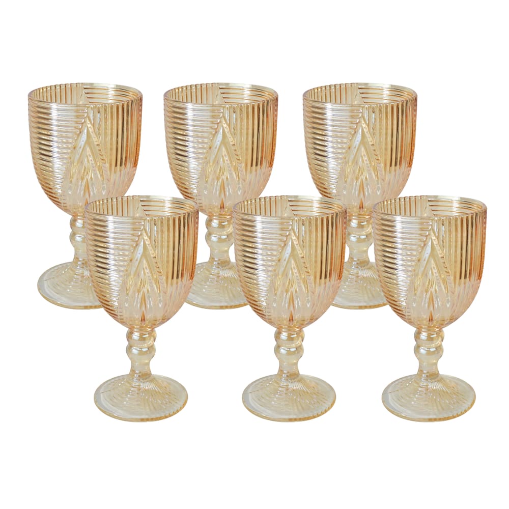 Jogo De 6 Taças De Vidro Âmbar 350Ml