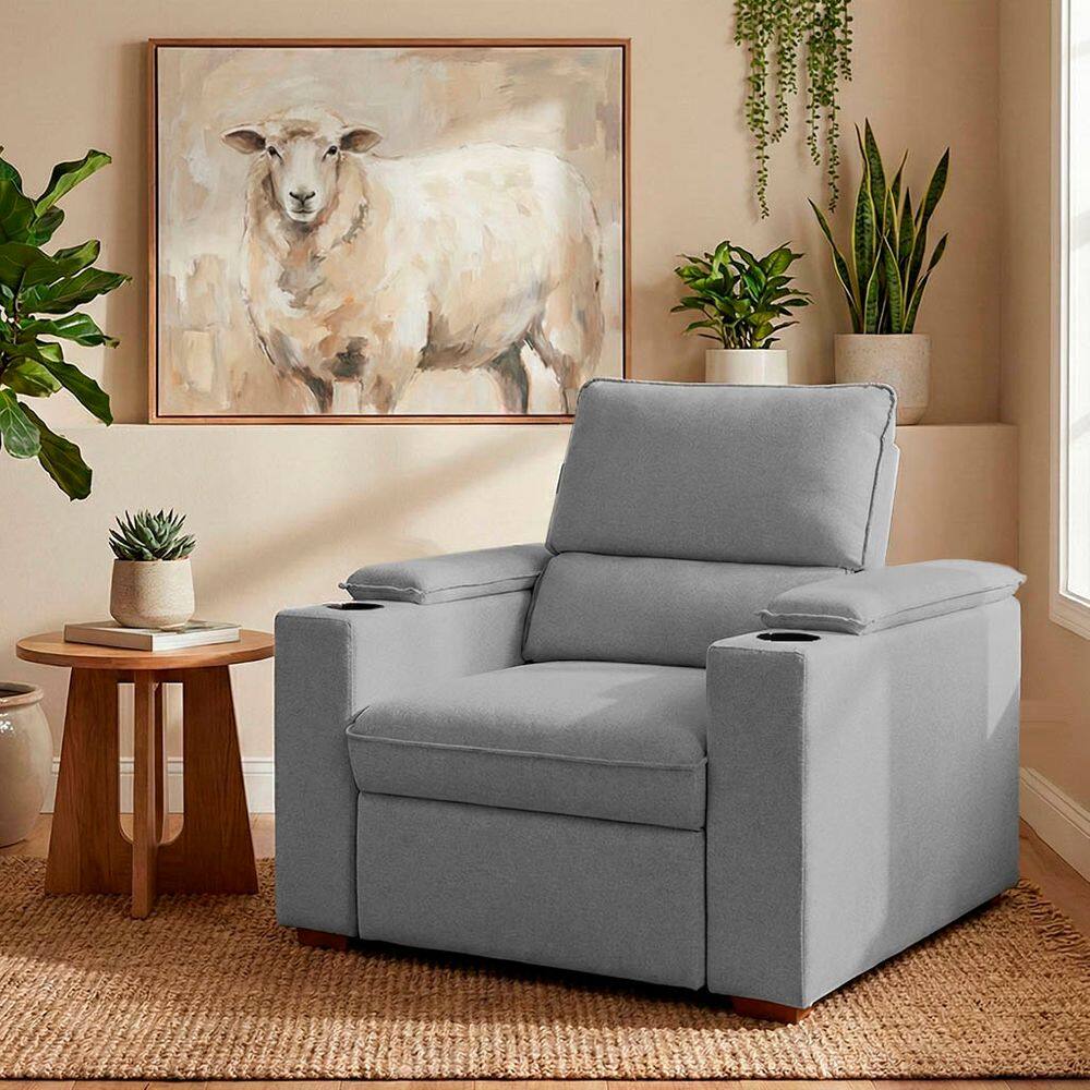 Poltrona do Papai Reclinável Retrátil Liza Boucle Prata - Loja Sheep