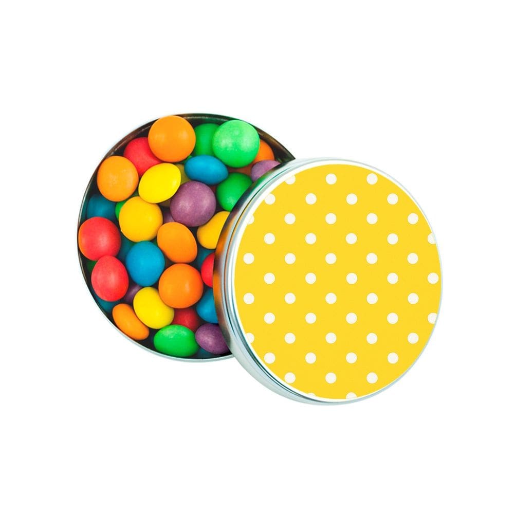 Latinha Lembrancinha Personalizada Poá Amarelo