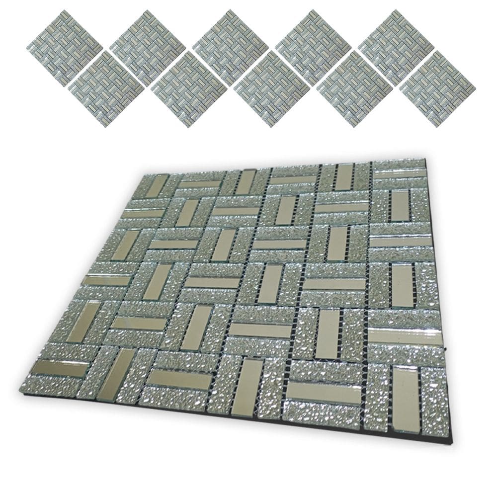 Pastilha De Vidro Adesiva Kit 10 Uni Banheiro Cozinha Lavabo Sala Decorativa Moderna Reforma Requintado Aplicacao Facil