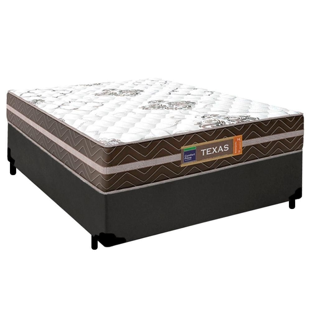 Cama Box Casal Sintético Colchão Molas Ensacadas Colchões 138cm Suporta Até 120 Kg Por Pessoa cinza