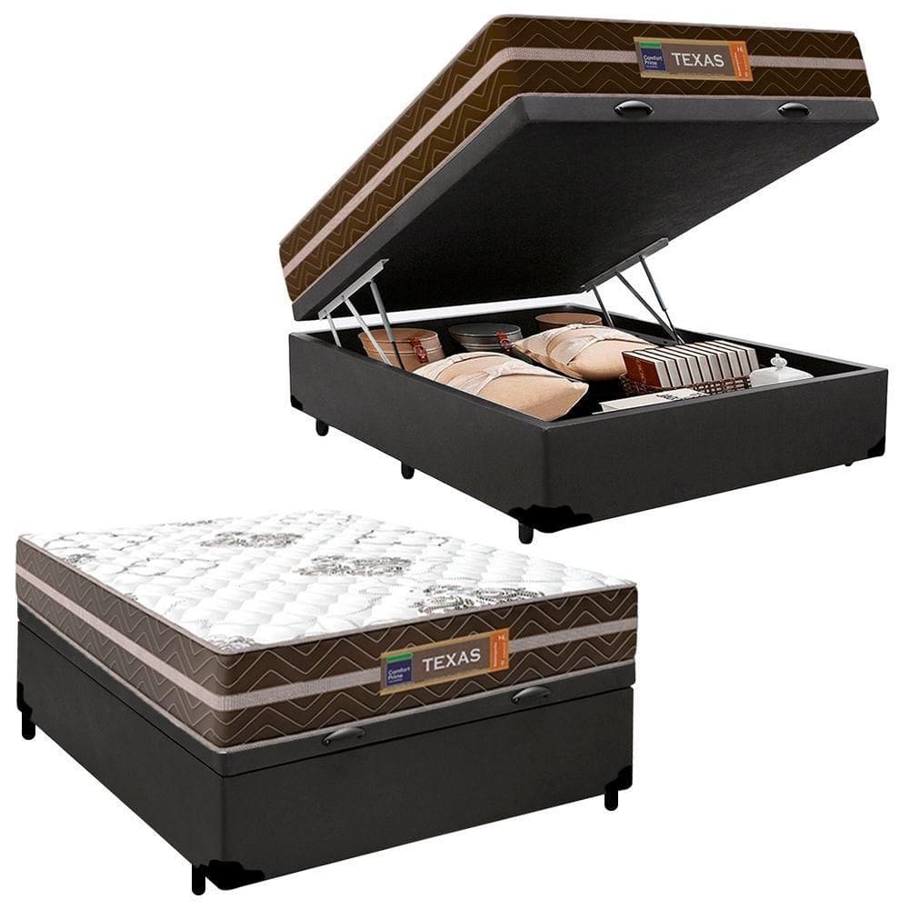 Cama Box Baú Casal Sintético Colchão Molas Ensacadas Colchões 138cm Suporta Até 120 Kg Por Pessoa ci