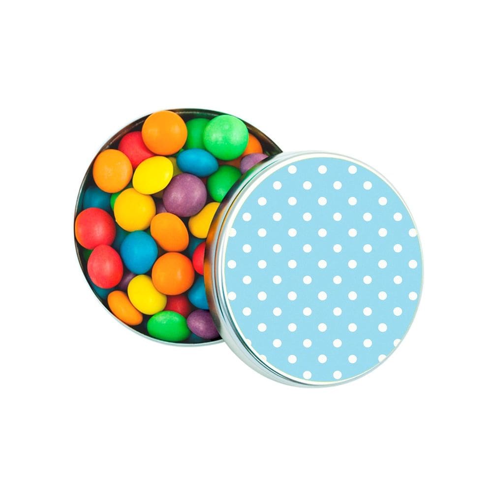 Latinha Lembrancinha Personalizada Poá Azul Bebê