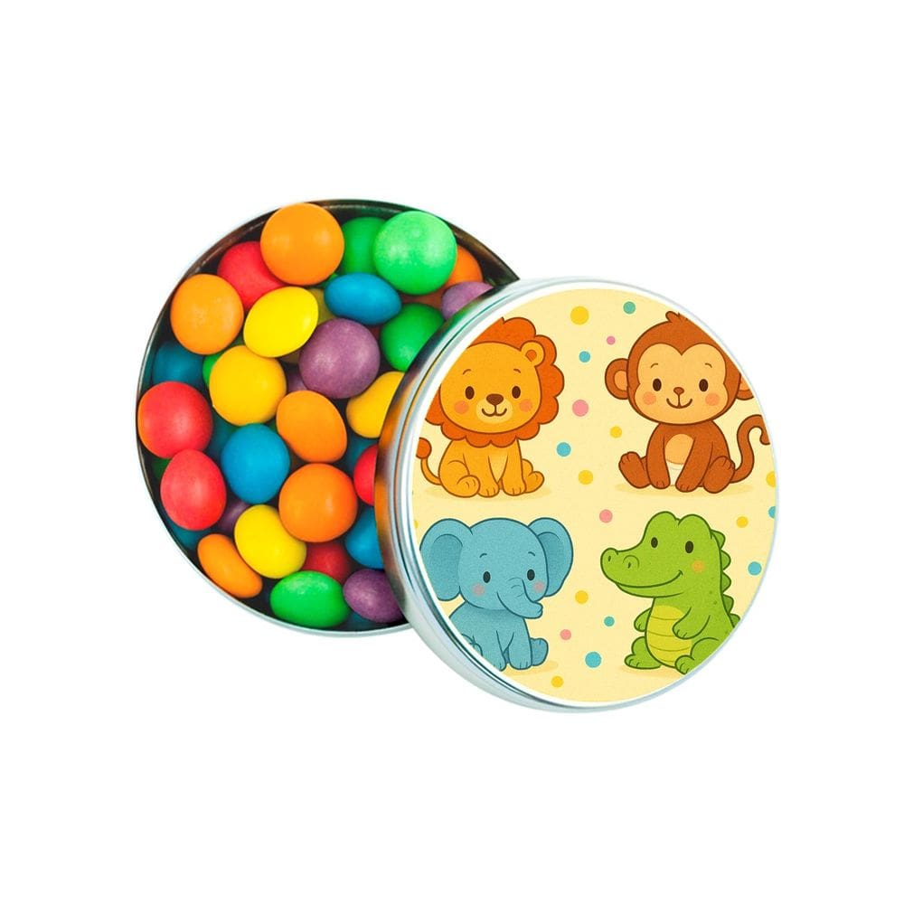 Latinha Lembrancinha Personalizada Animais Coloridos