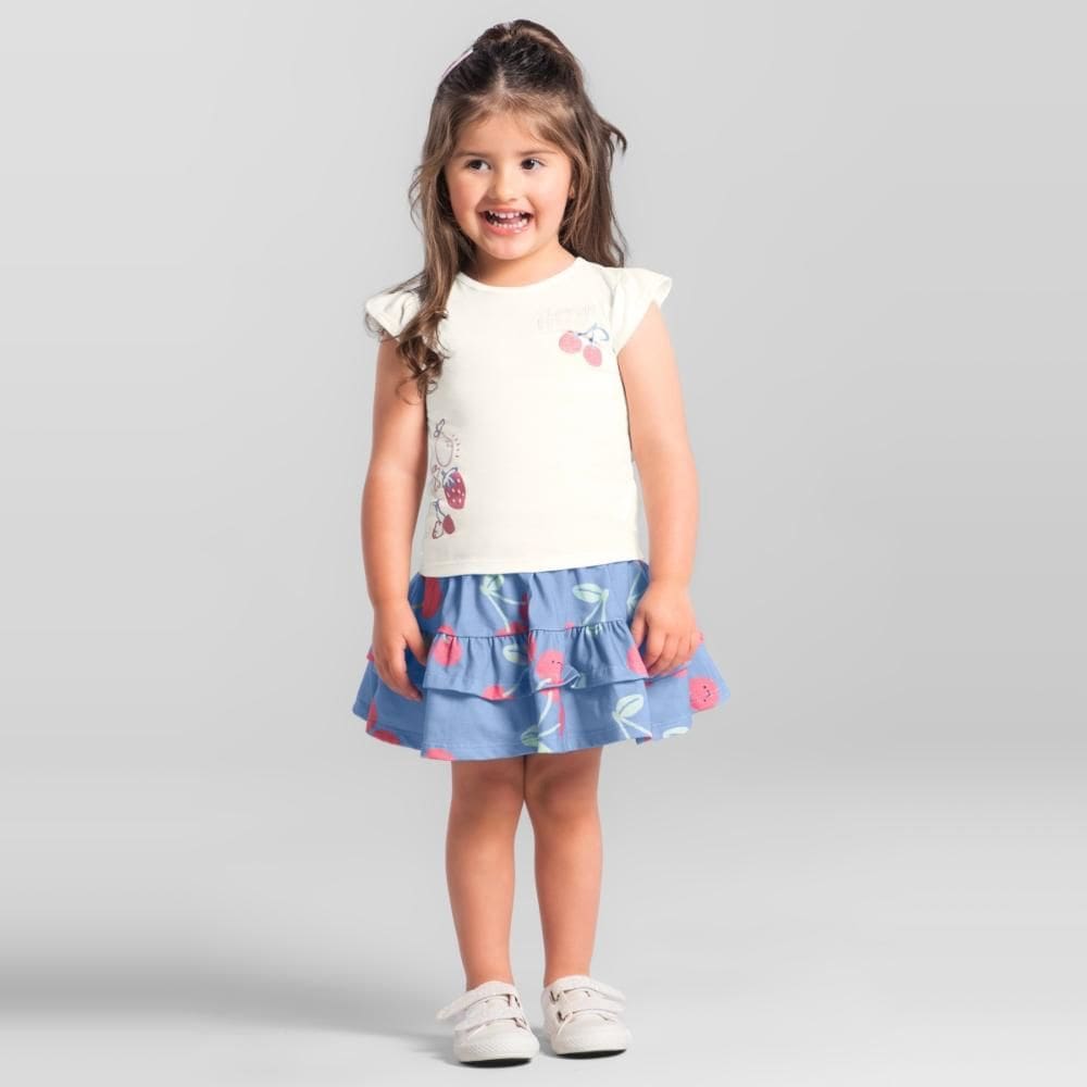 Conjunto infantil menina de frutinhas Brandili
