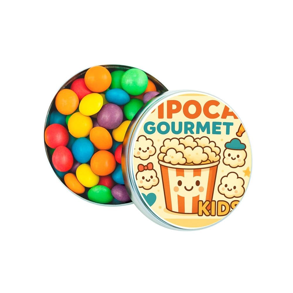 Latinha Lembrancinha Personalizada Pipoca Gourmet Kids
