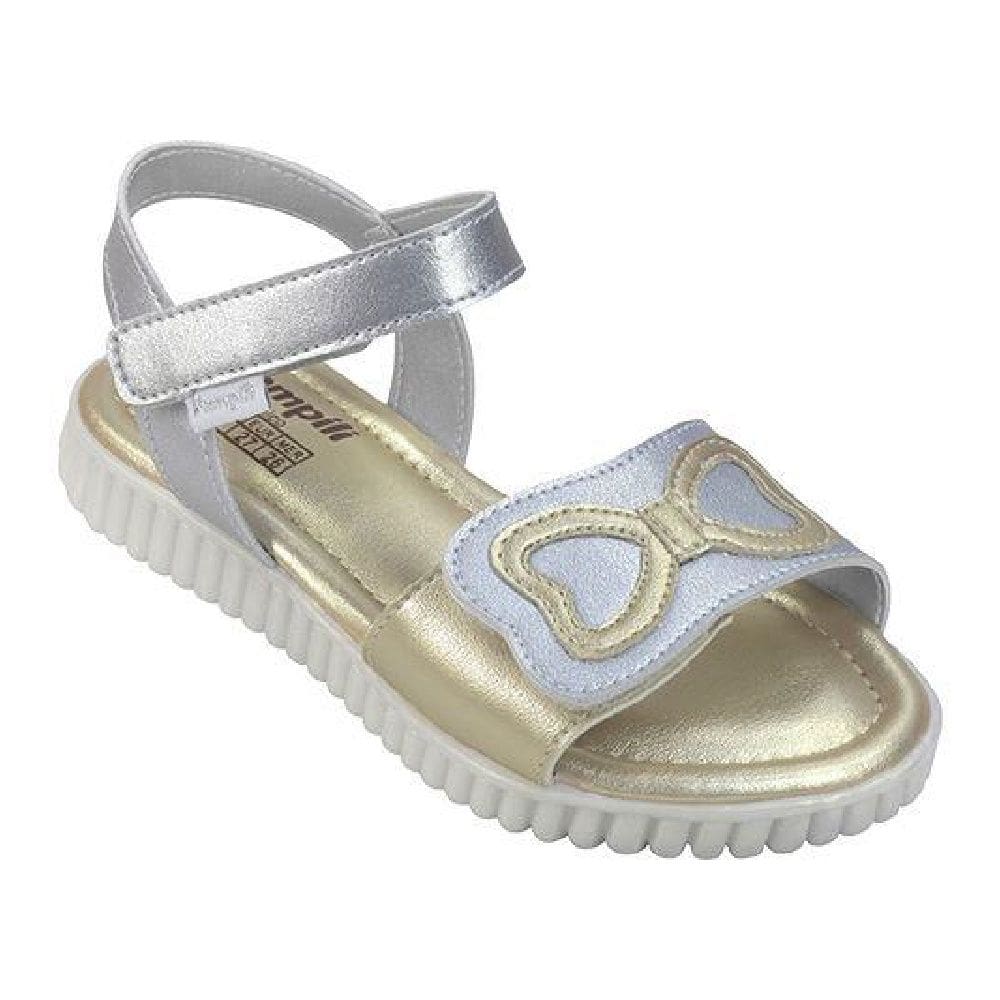 Sandália Infantil Menina Pampili Candy Prata Dourado
