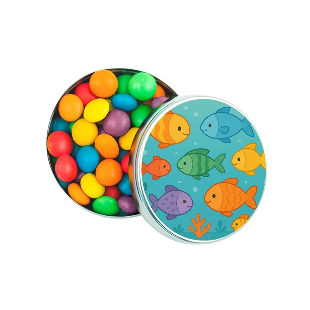 Latinha Lembrancinha Personalizada Peixinhos Coloridos