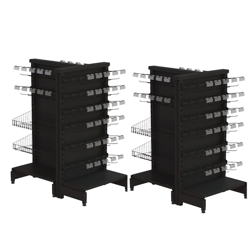 Check Stand Premium Expositor Gondola Preto Kit2pç