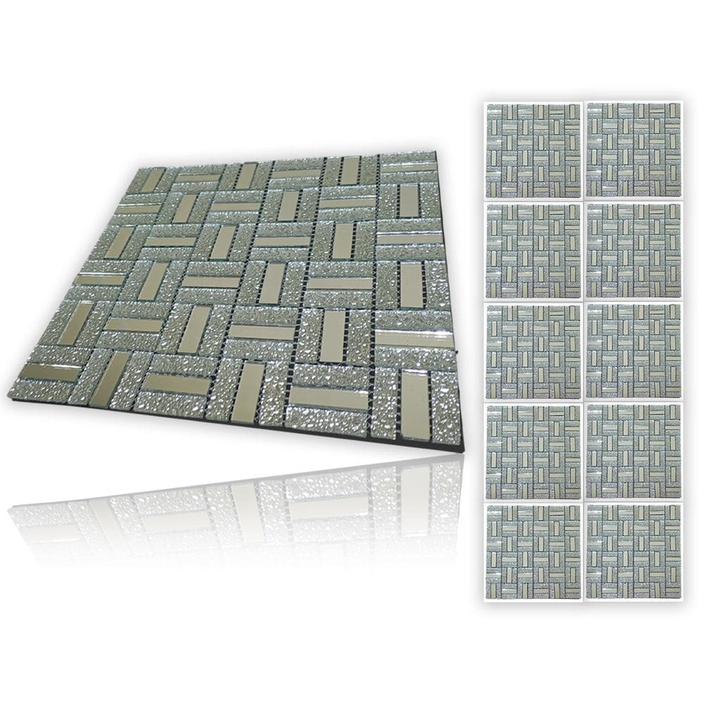 Pastilha De Vidro Autocolante Kit 10 Uni Parede Cozinha Banheiro Decorativa Facil Aplicacao Moderna Reforma Requinte