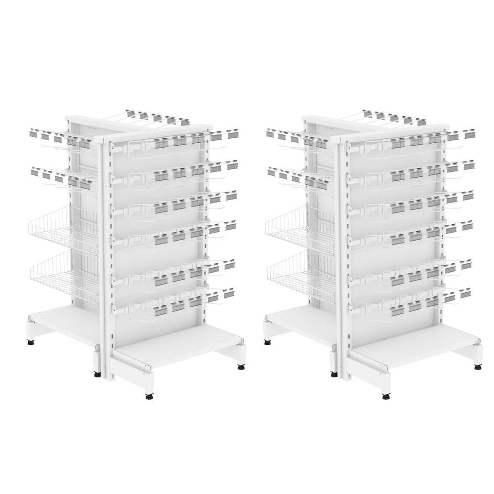 Check Stand Premium Expositor Gondola Branco Kit2pç