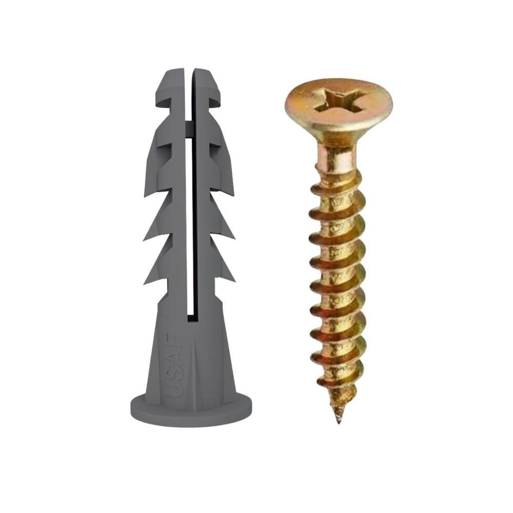 Kit 100 Parafuso E Bucha Com Aba Anel Para Fixação 6Mm