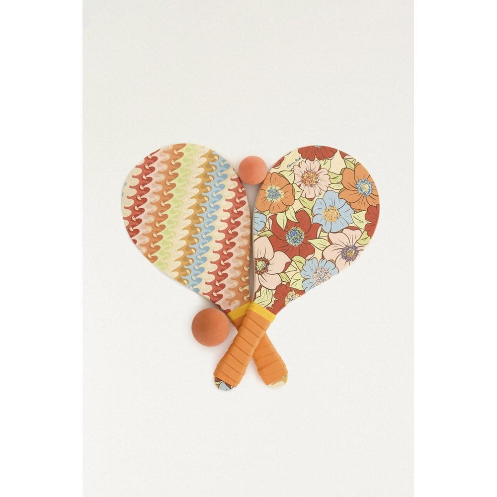 Frescobol Farm Floral Carolina Com Bola