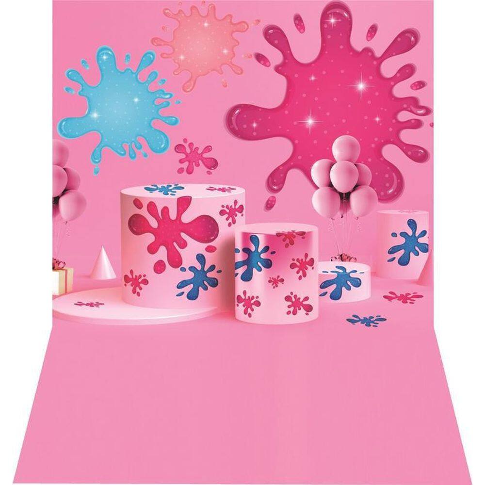 Fundo Fotográfico Newborn Tecido Balões Aquarela 1,50X2,50