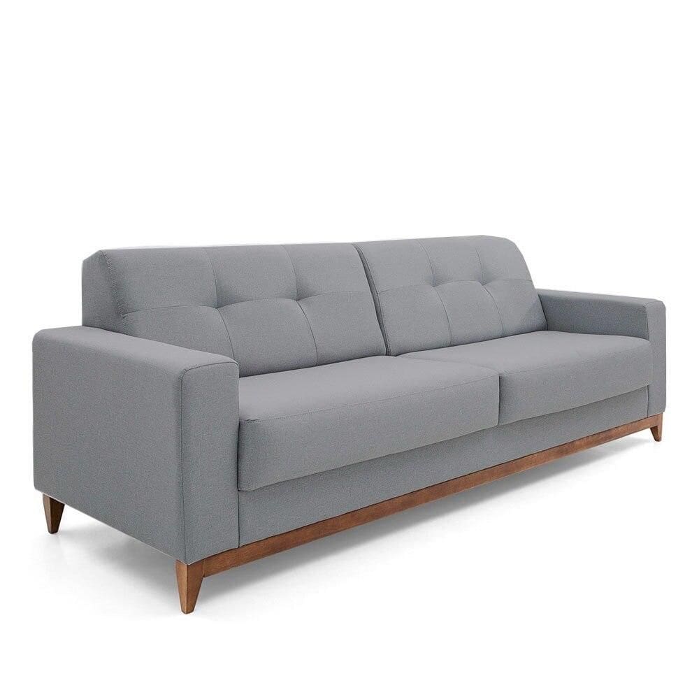 Sofá 4 Lugares Herval Safira Linho Cinza, 240 cm