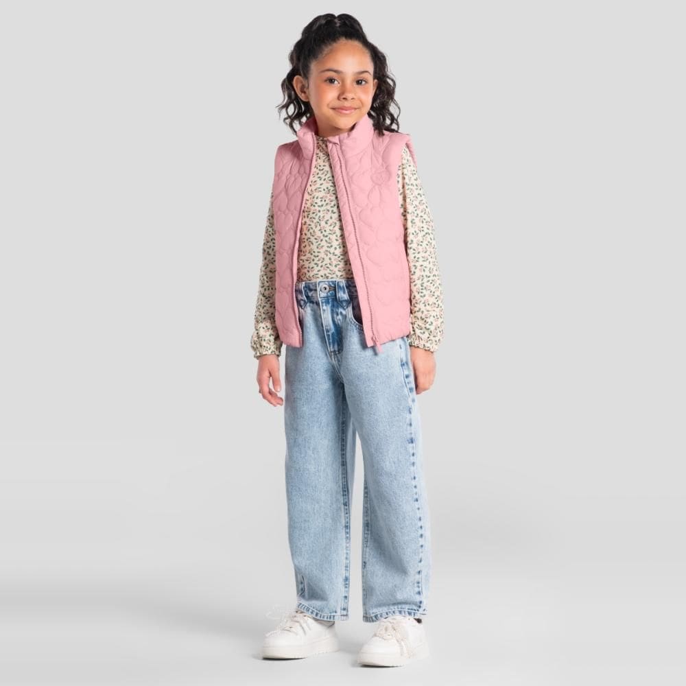 Colete puffer infantil menina de corações Mundi