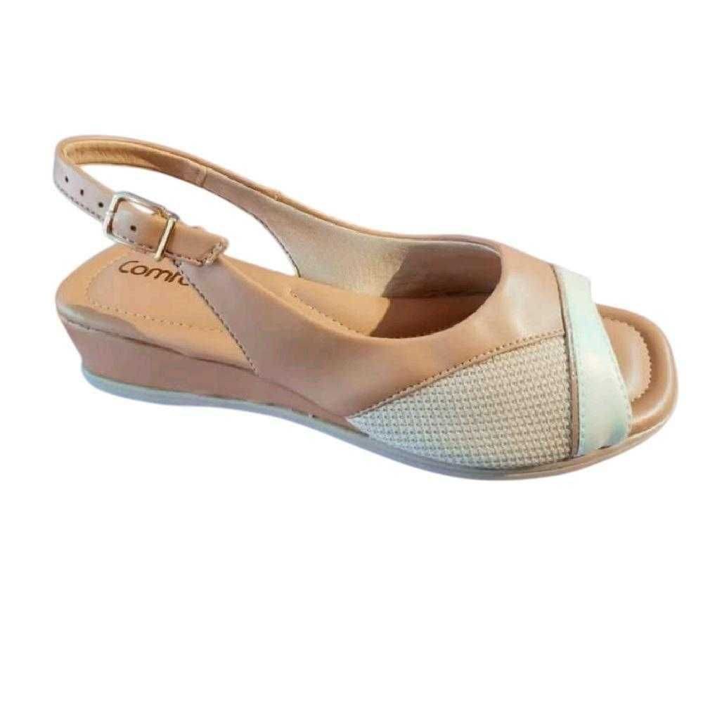 Sandália Feminina Comfortflex Slingback Peep Toe