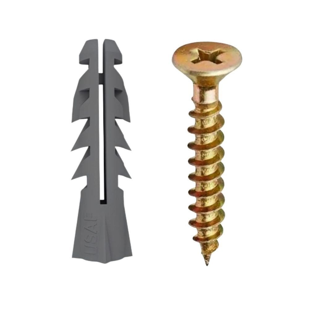 Kit 10 Parafuso E Bucha Com Aba Anel Para Fixação 6Mm