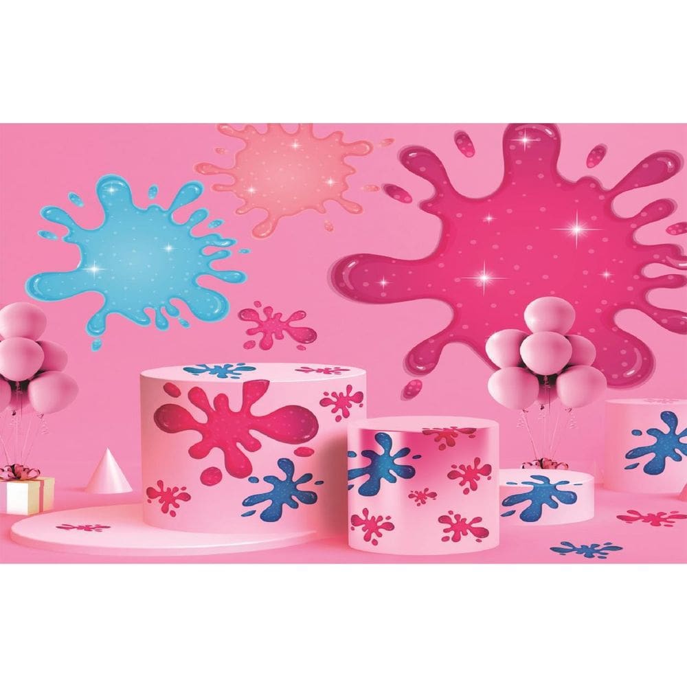 Fundo Fotográfico Em Tecido Balões Aquarela  2,20X1,50