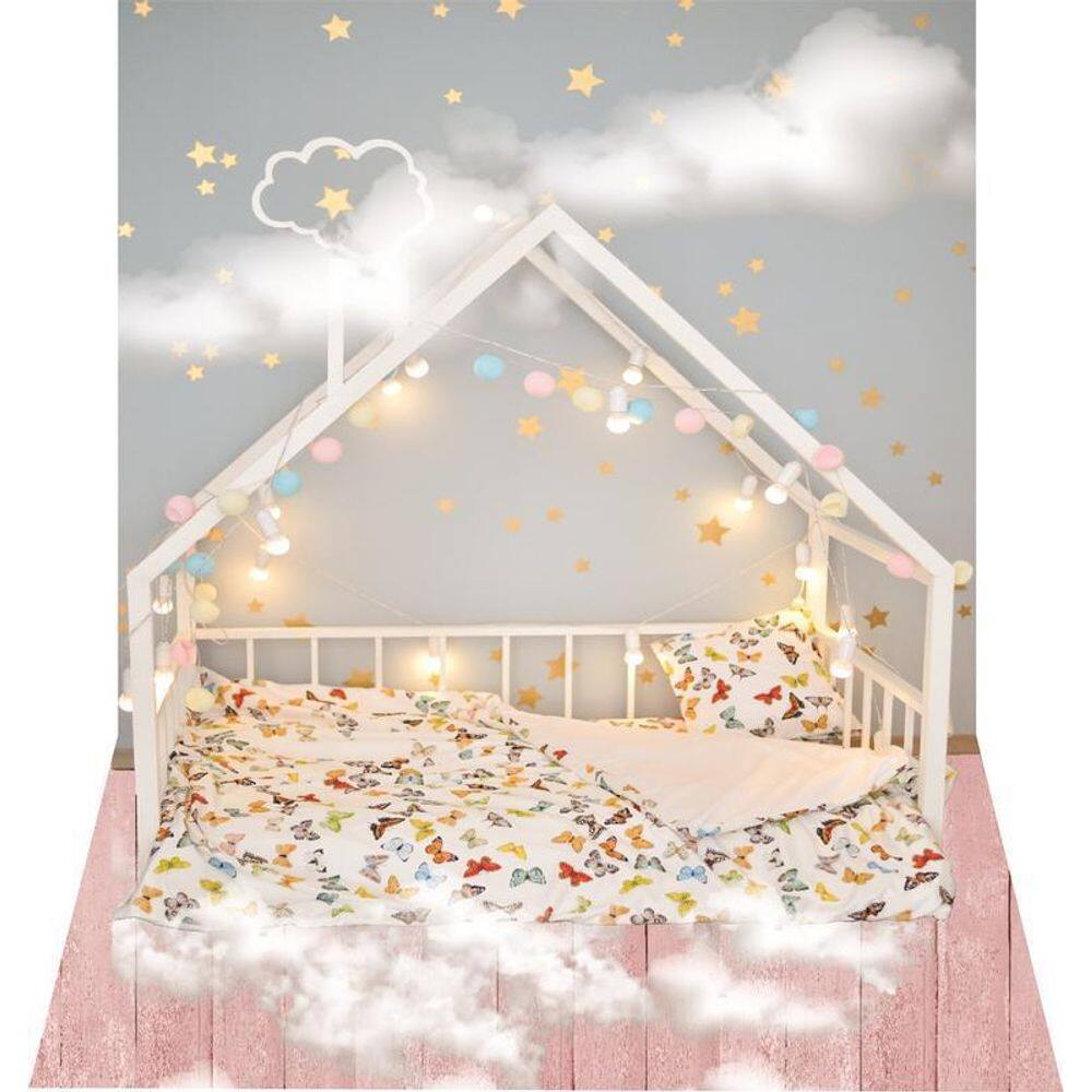 Fundo Fotográfico Newborn Em Tecido Casinha 1,50X2,20