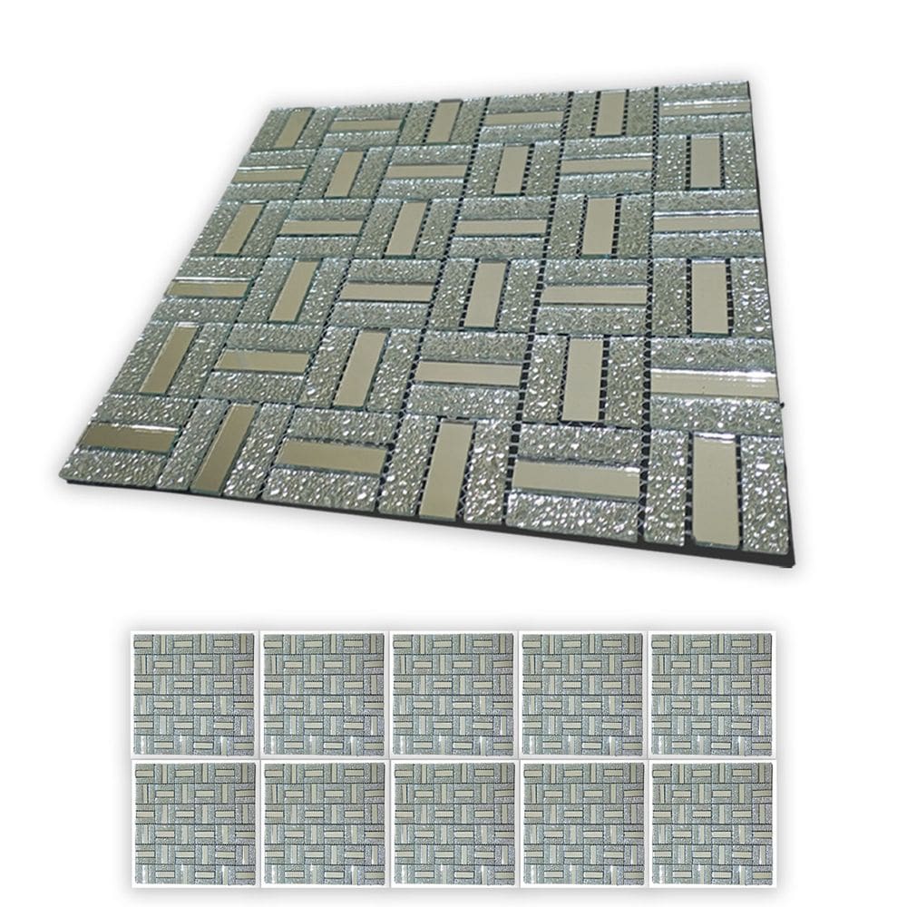 Pastilha De Vidro Kit 10 Uni Adesiva Parede Sala Cozinha Banheiro Decorativa Facil Aplicacao Moderna Requintado Reforma