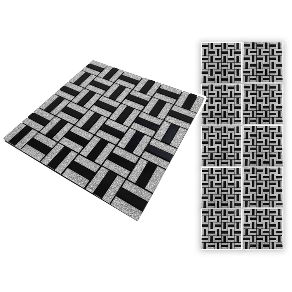 Pastilha De Vidro Kit 10 Uni Autocolante Parede Banheiro Cozinha Decorativa Facil Aplicacao Moderna Reforma Requintado