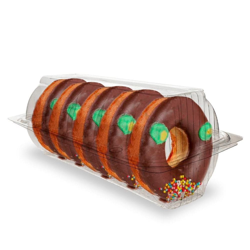 Embalagem Descartável Delivery Para Donuts 10X25Cm