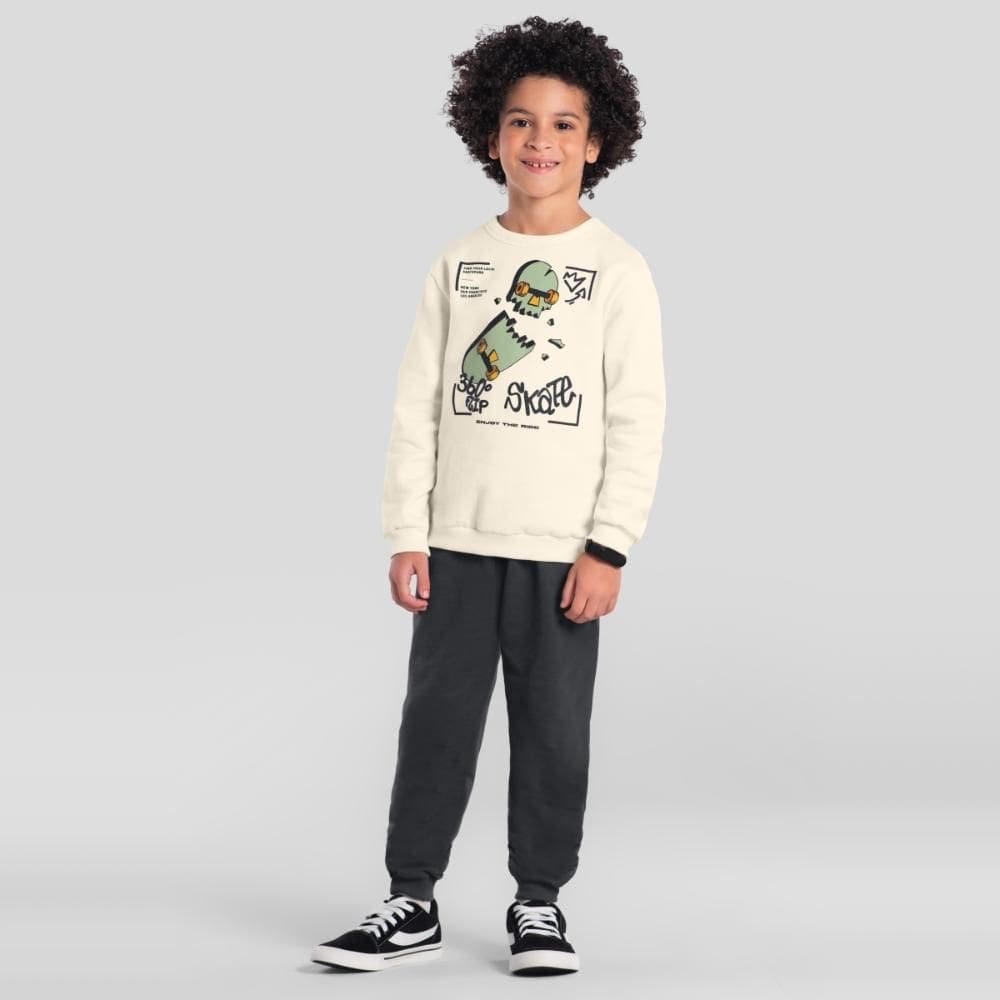Conjunto infantil menino de skate em moletom Brandili