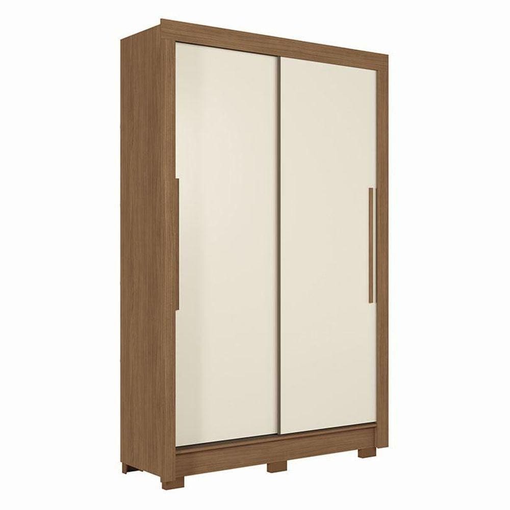 Guarda Roupa Solteiro 2 Portas De Correr Com Espelho Lapa Jatobá Areia - Santos Andirá