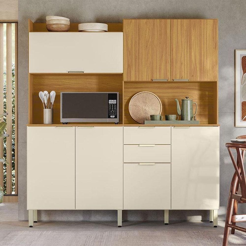 Kit Para Cozinha Ambiente Pitaya Cinamon Touch Off White - Demóbile