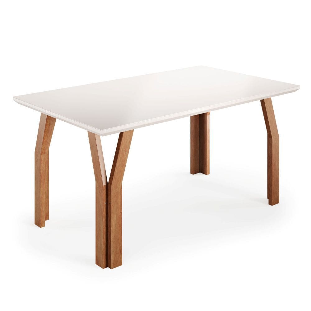 Mesa de Jantar 154cm com Tampo e Vidro Atlas Madetal