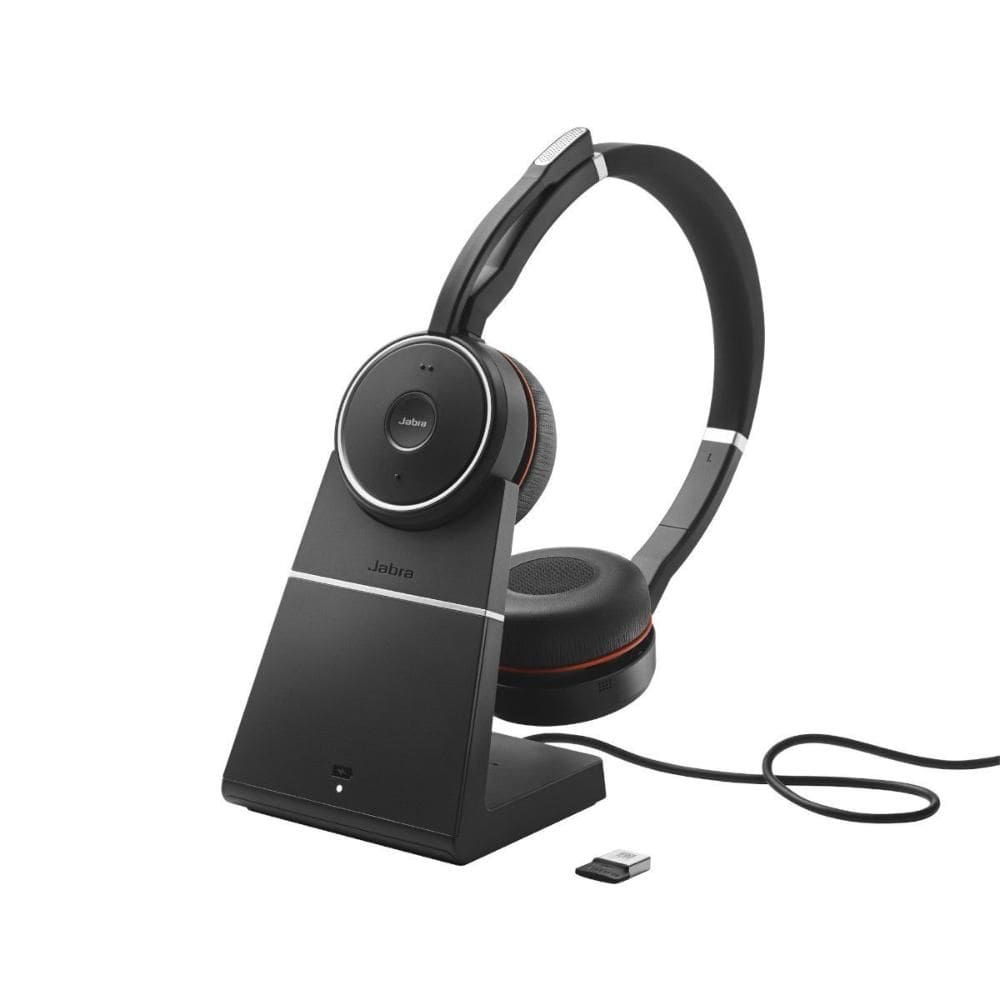 Headset Jabra Evolve 75 SE MS Stereo Link380a com Suporte de carregamento