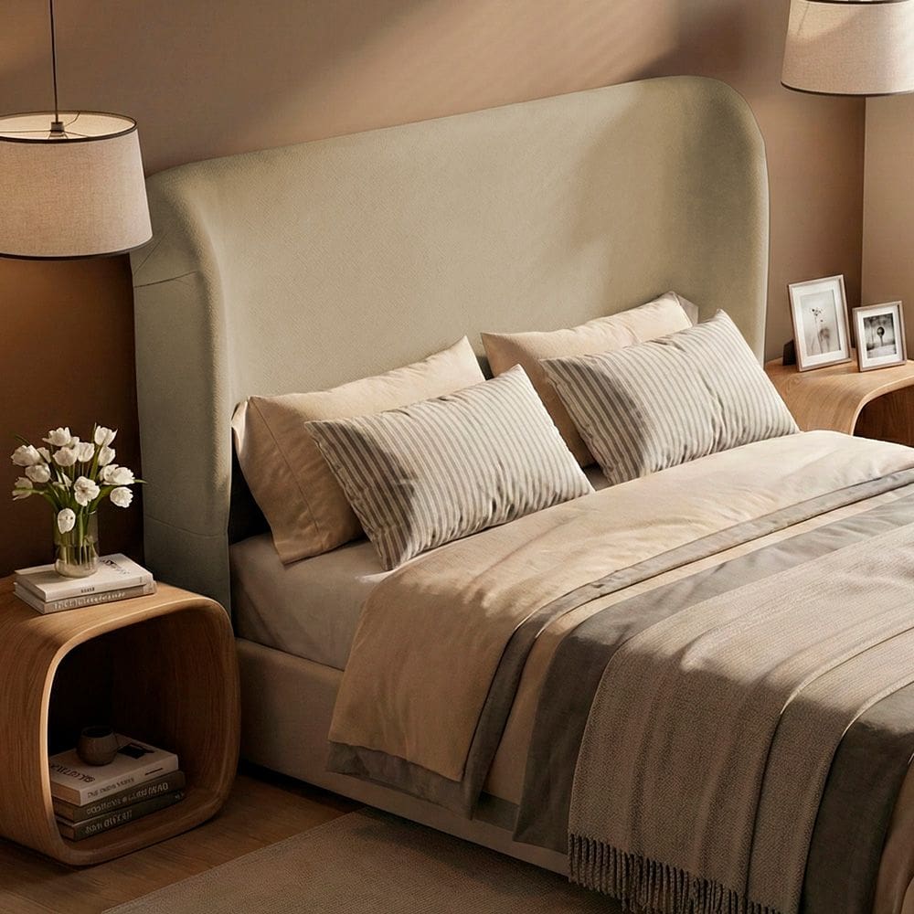Cabeceira Para Cama Box Casal Padrão Liah 140cm Chenille Bouclê Pérola - Desk Design