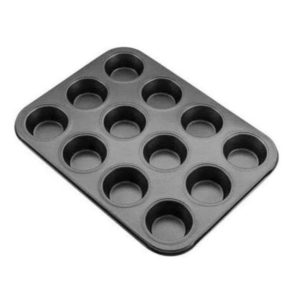Forma Pão Queijo, Cupcake, Ovos de Forno/Omeletes, Antiaderente 12 Cavidades Aço Carbono