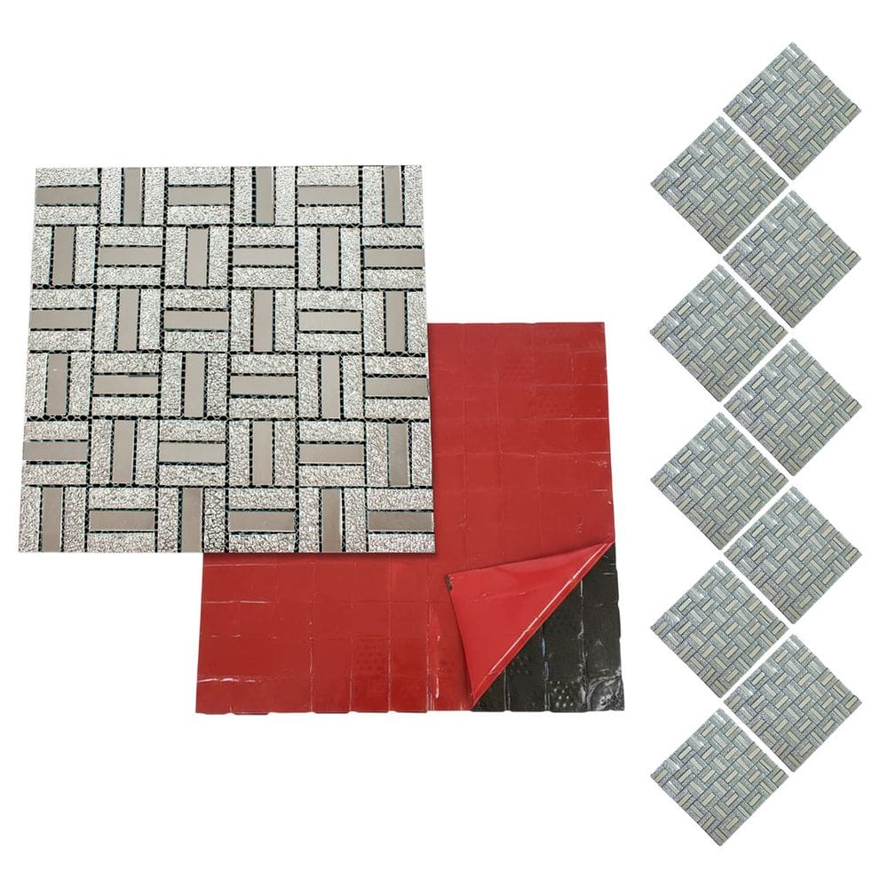 Pastilha De Vidro Kit 10 Uni Adesiva Parede Sala Cozinha Banheiro Facil Aplicacao Decorativa Moderna Requintado Reforma