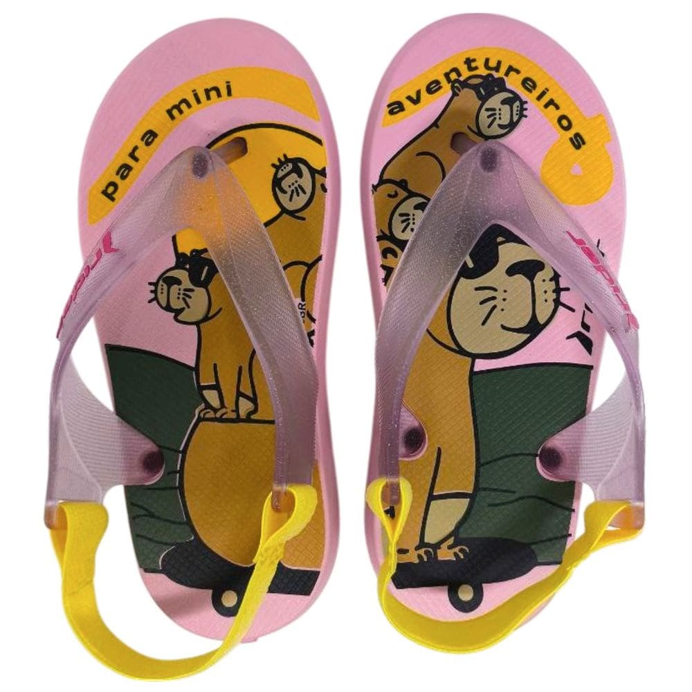 Chinelo Infantil Menina Elástico Estampa Capivara Rider Kids
