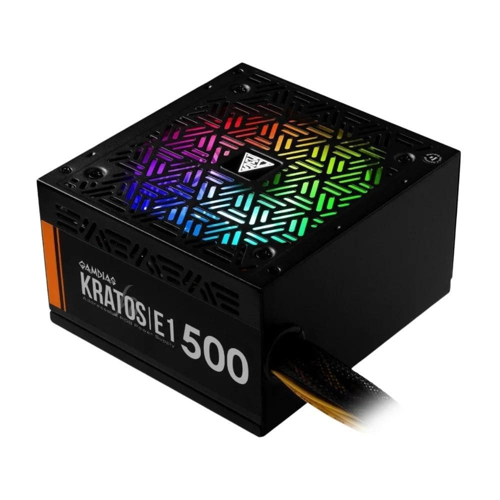 Fonte PC 500W KRATOS E-1 RGB, Bivolt chaveada, GD-Z500ZZZ, GAMDIAS