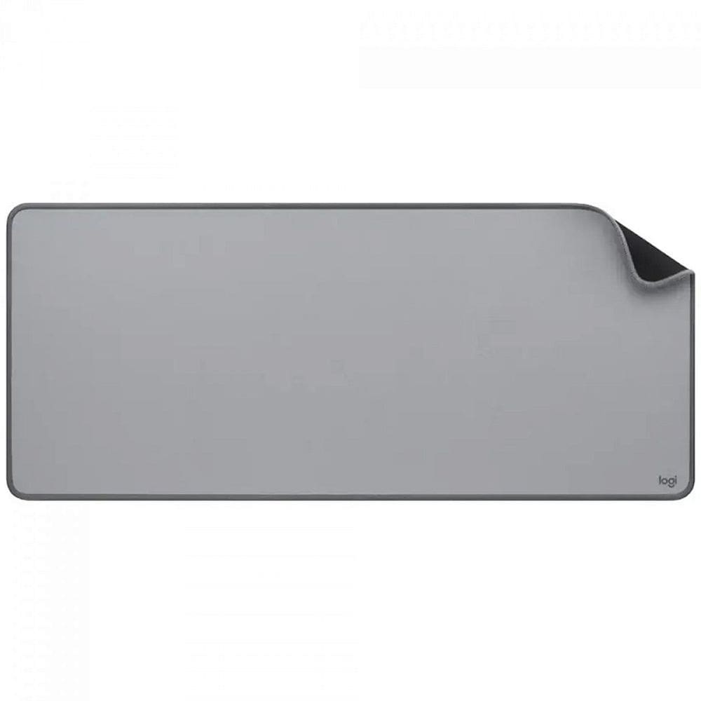 Mousepad Logitech Desk Mat Studio Series, Grande 300x700mm, Antiderrapante, Design Resistente a Respingos, Cinza