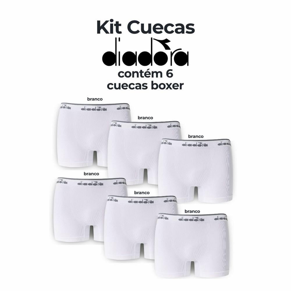 Kit 6 Cuecas Boxer Diadora Sem Costura - Masculino